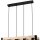Hängeleuchte Holz Metall 4x E27 B: 63 cm Schwarz Natur Rustikal