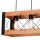 Suspension bois métal ajustable 4 flammes E27 Rustique