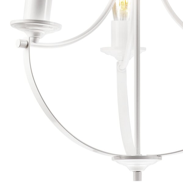 Kronleuchter Weiß 3-flammig E27 Ø 42 cm Metall Rustikal