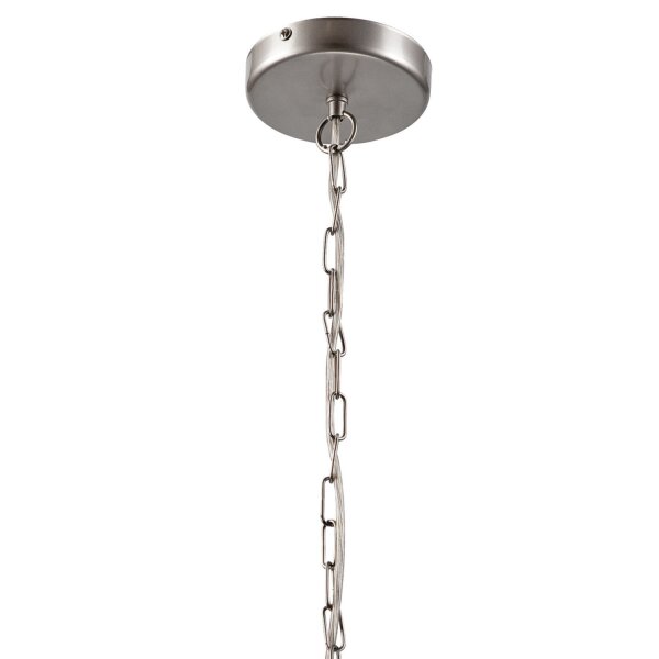 Kronleuchter Metall in Silber 5-flammig E27 Ø 45 cm Rustikal