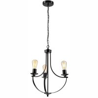 Kronleuchter Schwarz Metall Ø 42 cm 3-flammig E27...