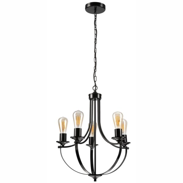 Kronleuchter Metall Schwarz Ø 45 cm 3-flammig E27 Rustikal