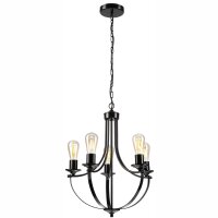 Kronleuchter Metall Schwarz Ø 45 cm 3-flammig E27...