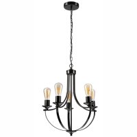 Kronleuchter Metall Schwarz Ø 45 cm 3-flammig E27...