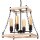 Suspension bois métal L : 37 cm Rustique 4 flammes E27