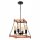 Pendelleuchte Rustikal B: 37 cm 4-flammig E27 Holz Metall