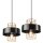 Pendelleuchte Schwarz Gold B: 40 cm Metall 2-flammig E27