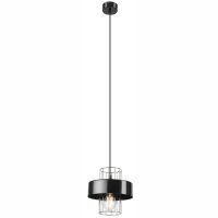 Lampe &agrave; suspendre m&eacute;tal noir chrome...