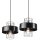 Lampe à suspendre Moderne Métal 2 flammes Noir Chrome E27 AFINA