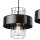 Lampe à suspendre Moderne Métal 2 flammes Noir Chrome E27 AFINA