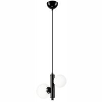 Lampe à suspendre métal verre noir blanc 2x...