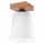 Plafonnier Blanc Ø 15 cm H : 21 cm petit tissu bois Moderne