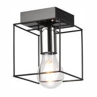 Deckenleuchte Metall eckig Schwarz Chrom B: 13 cm...