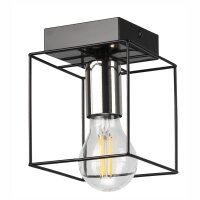 Deckenleuchte Metall eckig Schwarz Chrom B: 13 cm...
