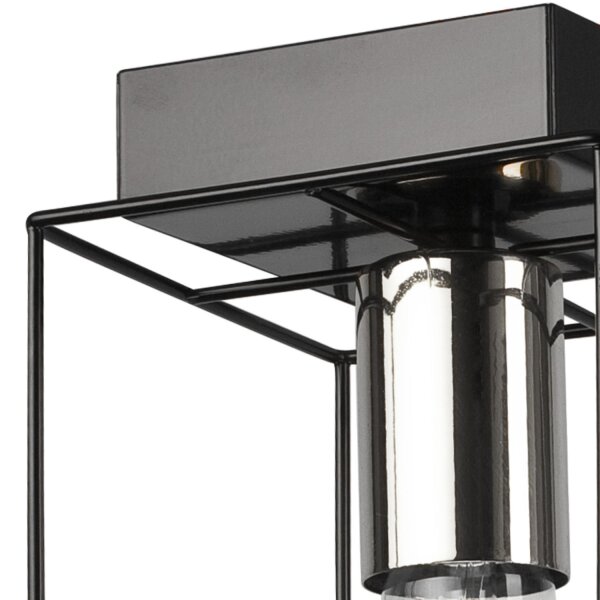 Deckenlampe Schwarz Chrom 2-flammig E27 Metall Modern