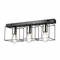 Lampe de plafond métal noir chrome 50 cm de long...