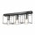 Lampe de plafond métal noir chrome 50 cm de long 3-flamme E27