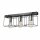 Lampe de plafond métal noir chrome 50 cm de long 3-flamme E27