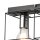 Lampe de plafond métal noir chrome 50 cm de long 3-flamme E27