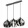 Suspension noir métal 3 flammes E27 orientable