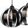 Suspension noir métal 3 flammes E27 orientable