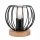 Tischlampe Schwarz E27 klein H: 16 cm Metall Holz Retro