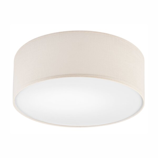 Deckenleuchte Stoff Ø 35 cm rund Creme blendarm flach für E27