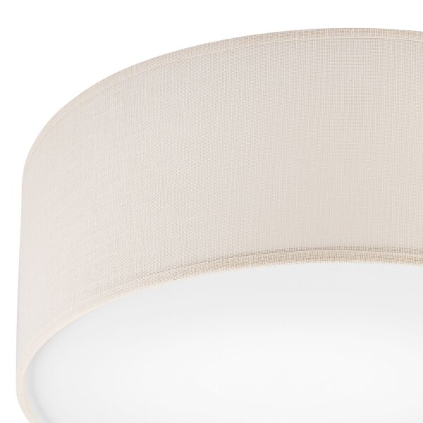 Deckenleuchte Stoff Ø 35 cm rund Creme blendarm flach für E27