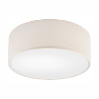 Deckenleuchte Stoff &Oslash; 35 cm rund Creme blendarm flach f&uuml;r E27