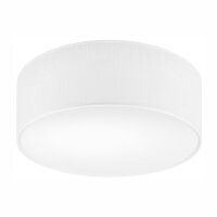 Deckenlampe Wei&szlig; &Oslash; 35 cm rund flach Stoff...