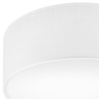 Deckenlampe Weiß Ø 35 cm rund flach Stoff...