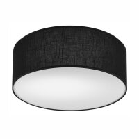 Deckenleuchte Schwarz &Oslash; 35 cm rund flach Stoff...