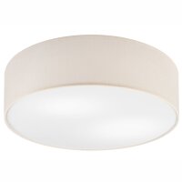 Deckenlampe rund Ø 45 cm Modern Stoffschirm Creme...
