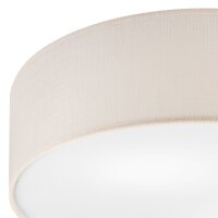 Deckenlampe rund Ø 45 cm Modern Stoffschirm Creme...