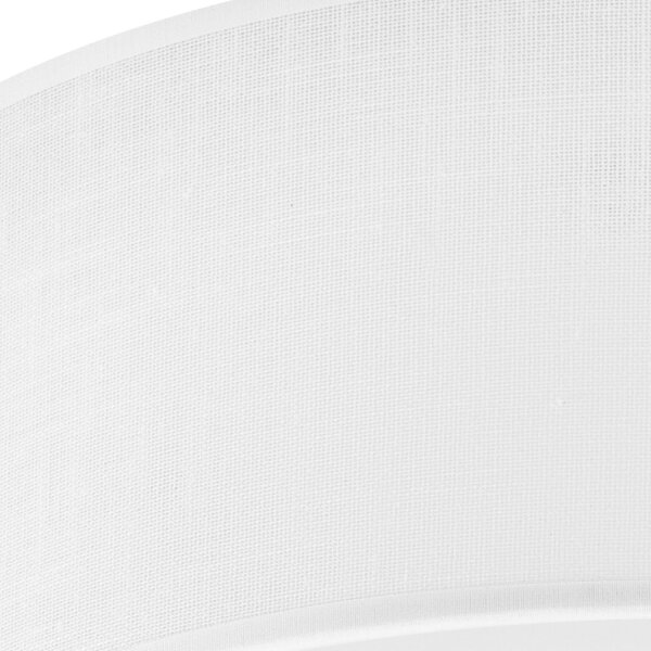 Plafonnier blanc tissu Ø 45 cm rond plat faible éblouissement 2x E27