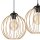 Lampe à suspendre 2 flammes E27 en noir or métal filaire