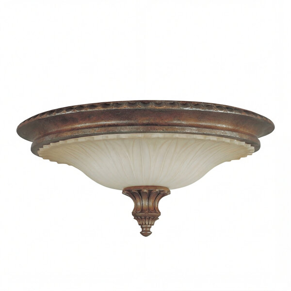 Rustikale Deckenlampe Glas Metall Bronze E27 Ø44,5 cm