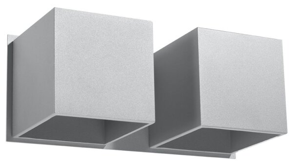 Aluminium Wandleuchte Grau eckig Up Down 2x G9 GEO