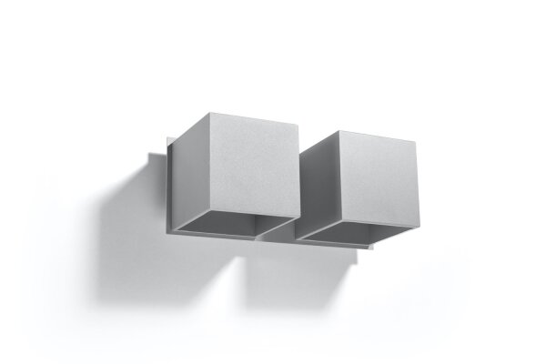 Aluminium Wandleuchte Grau eckig Up Down 2x G9 GEO