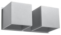 Aluminium Wandleuchte Grau eckig Up Down 2x G9 GEO