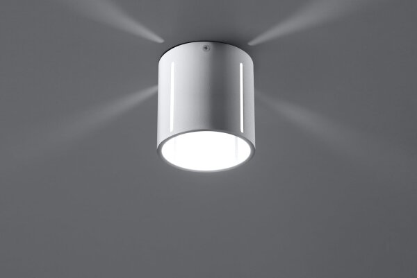 Deckenspot rund klein Ø 10 cm Weiß Metall Modern flach