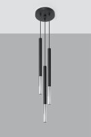 Lampe à suspendre noire chrome 3 flammes...