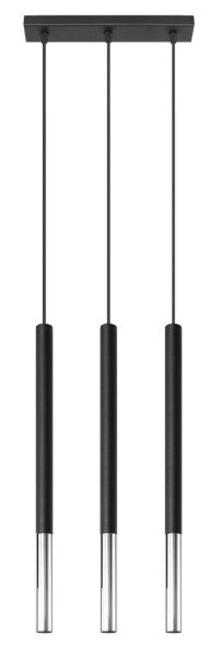 Suspension GALKA 3 flammes orientables noir chrome
