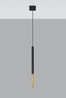 Hängelampe Schwarz Gold Ø 2,5 cm schmal...