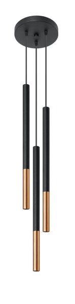 Lampe à suspendre métal noir cuivre hauteur réglable G9
