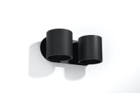 Applique en métal noir L:26cm H:12cm Moderne 2x G9
