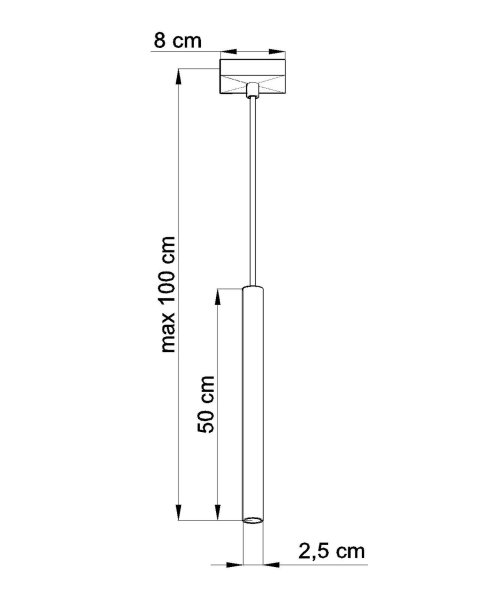 Pendelleuchte Schwarz Metall Ø2,5cm schmal G9 PETERA