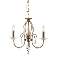 Kronleuchter CANDELA in Messing antik Metall 3-flammig