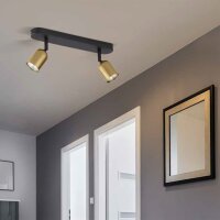 Spot de plafond flexible en noir or 4-flamme GU10