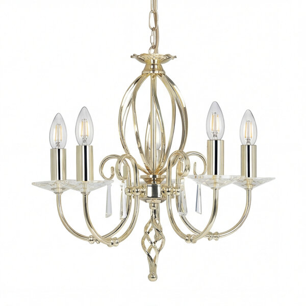 Lustre élégant en laiton avec cristal CANDELA